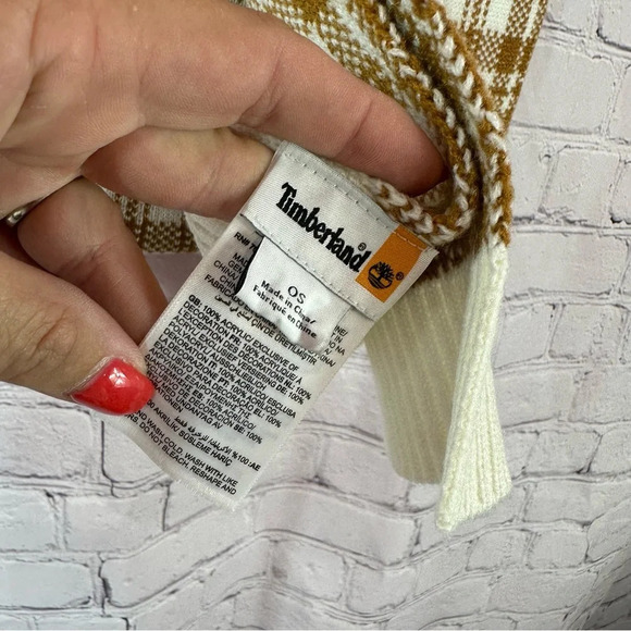 timberland burnt orange and cream plaid scarf one size university of texas - Picture 3 of 8